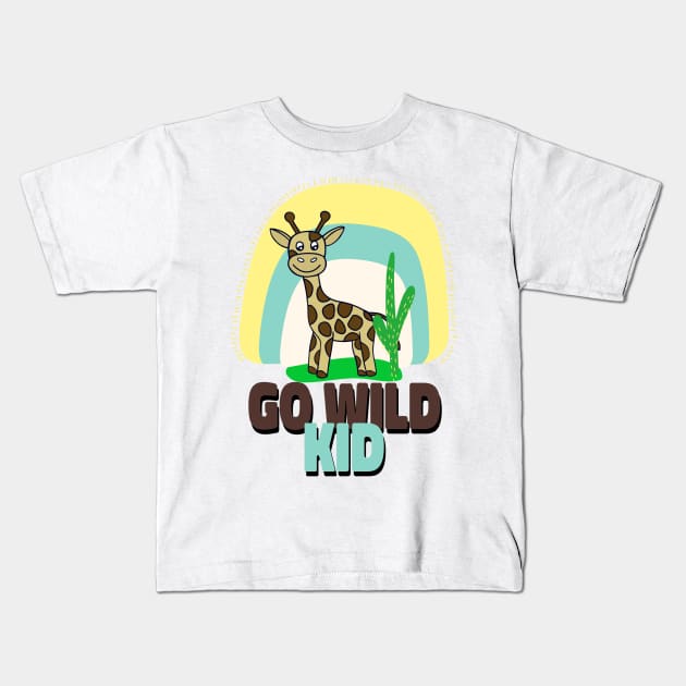 BABY Giraffe Art Go Wild Kid Giraffe Lover Kids T-Shirt by SartorisArt1